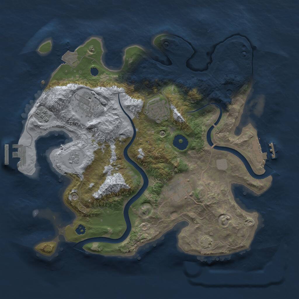 Rust Map: Procedural Map, Size: 3000, Seed: 2131042082, 10 Monuments