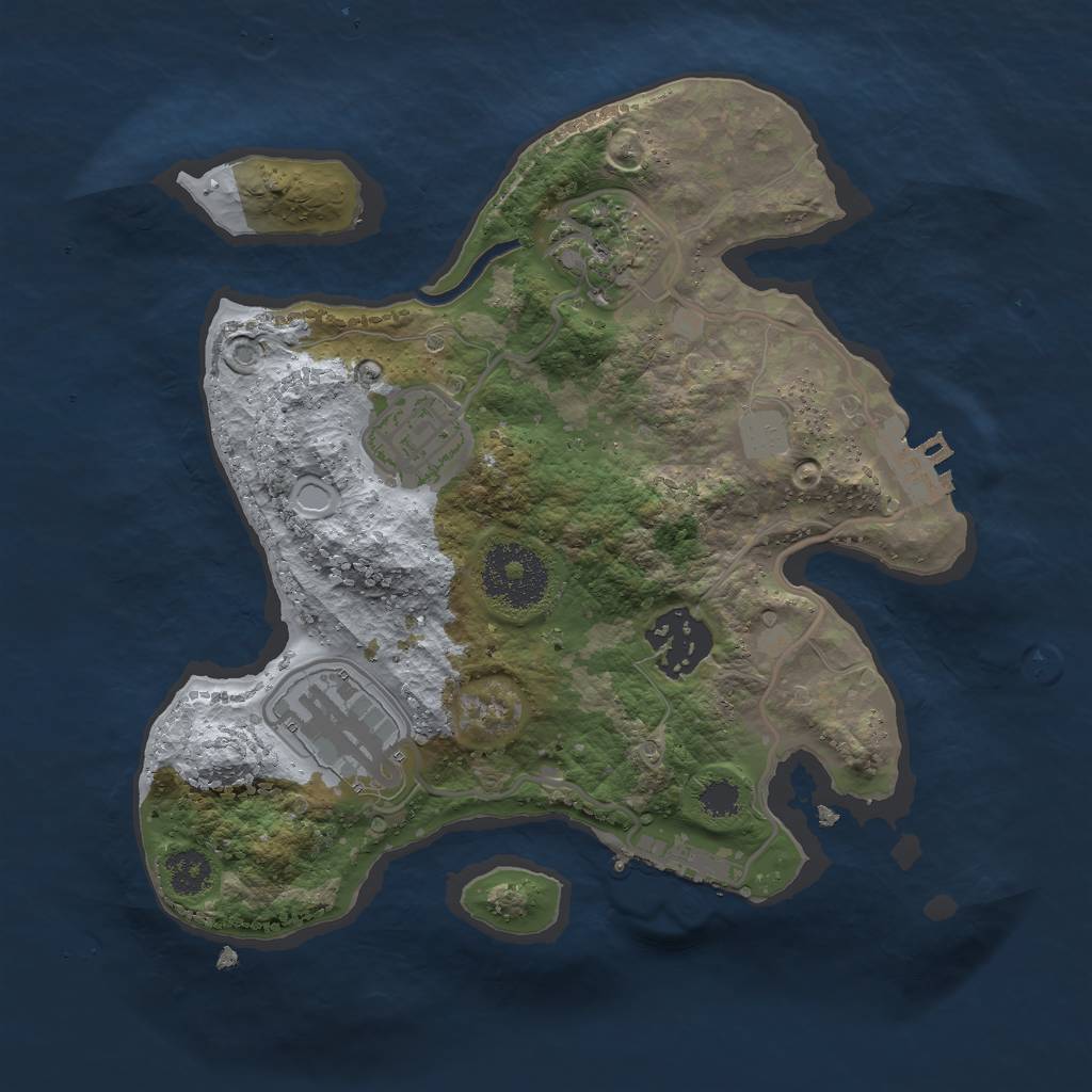 Rust Map: Procedural Map, Size: 2500, Seed: 53216113, 11 Monuments
