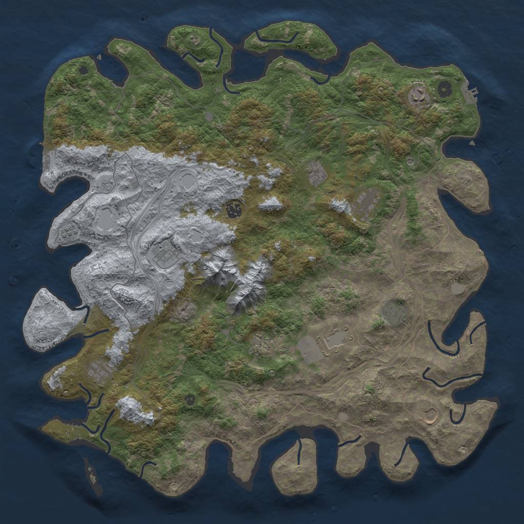Rust Map: Procedural Map, Size: 5000, Seed: 63822, 20 Monuments