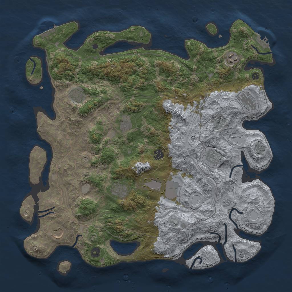 Rust Map: Procedural Map, Size: 4250, Seed: 127285, 19 Monuments
