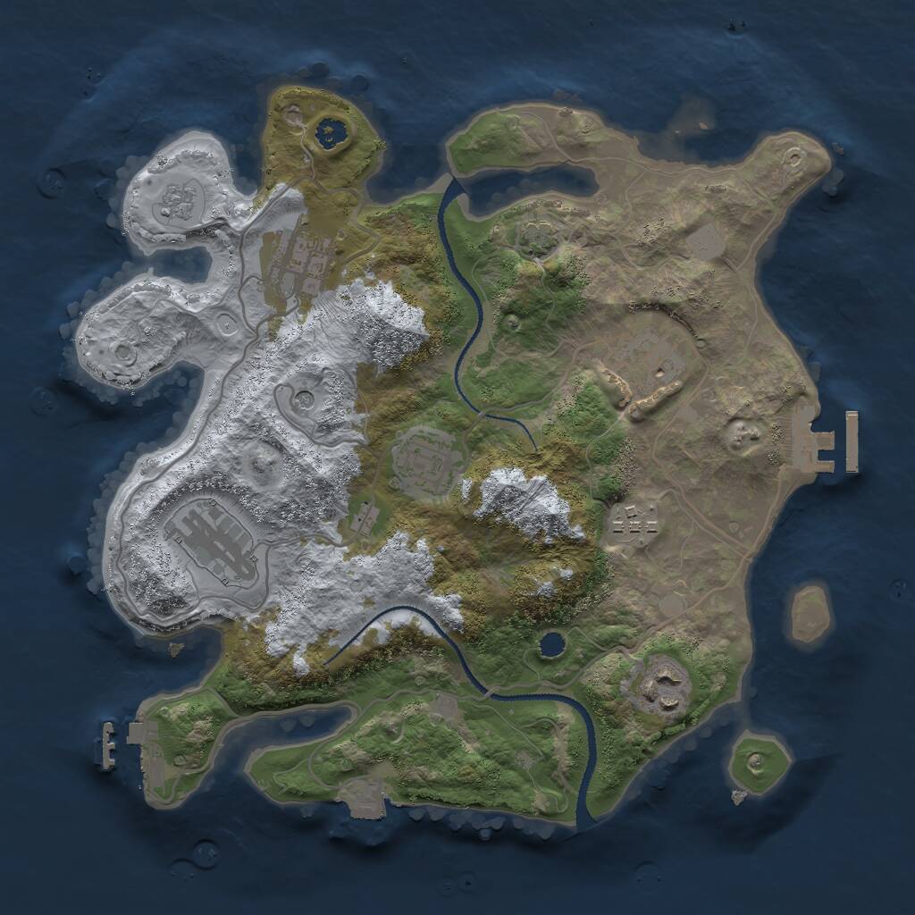 Rust Map: Procedural Map, Size: 3000, Seed: 20061016, 12 Monuments
