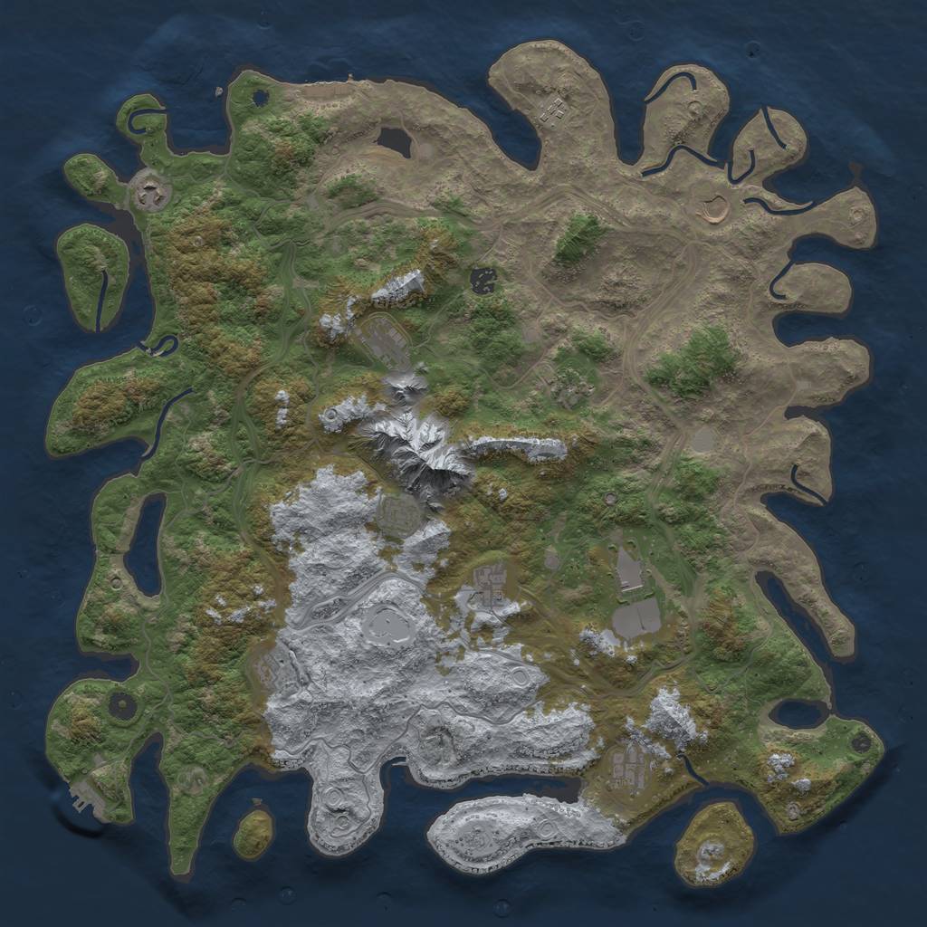 Rust Map: Procedural Map, Size: 5000, Seed: 152358, 20 Monuments