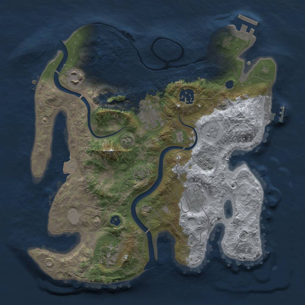Rust Map: Procedural Map, Size: 3000, Seed: 201231, 12 Monuments