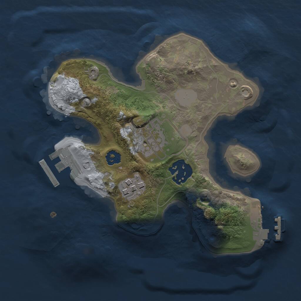 Rust Map: Procedural Map, Size: 2000, Seed: 126242, 6 Monuments