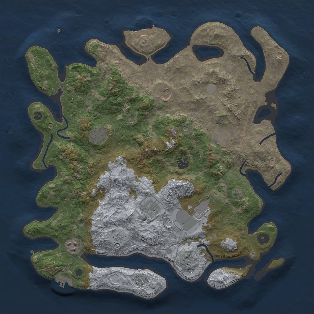 Rust Map: Procedural Map, Size: 4000, Seed: 4782398, 15 Monuments