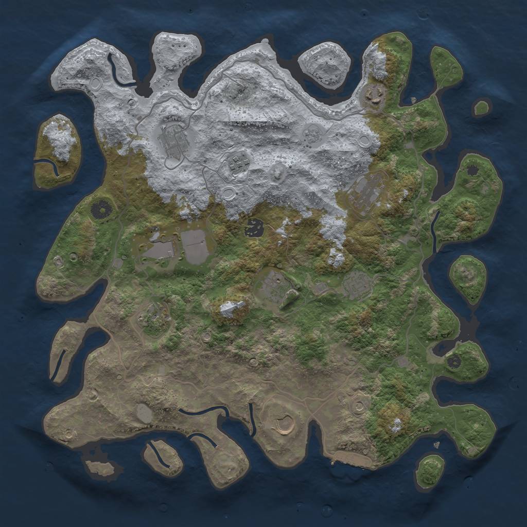 Rust Map: Procedural Map, Size: 4000, Seed: 839, 18 Monuments