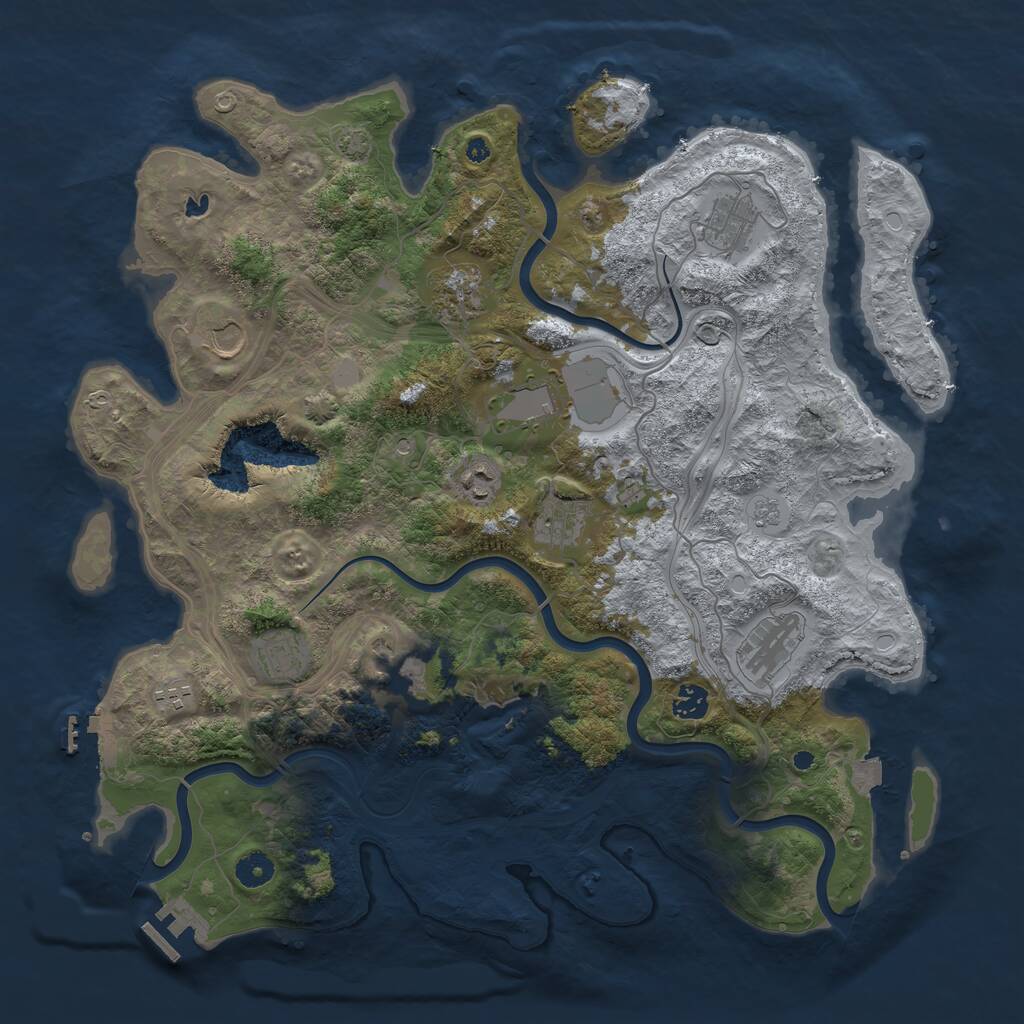 Rust Map: Procedural Map, Size: 4250, Seed: 809511513, 17 Monuments