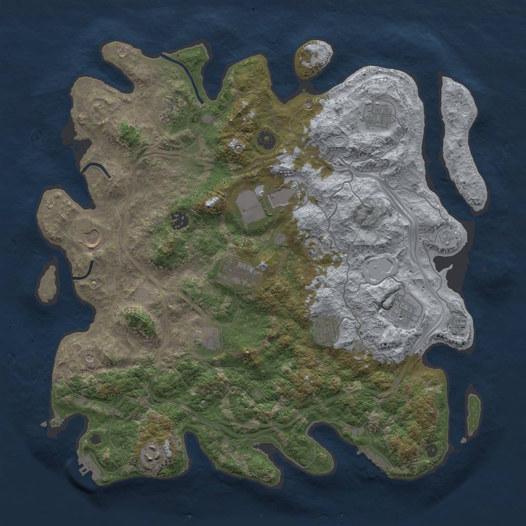 Rust Map: Procedural Map, Size: 4250, Seed: 809511513, 20 Monuments