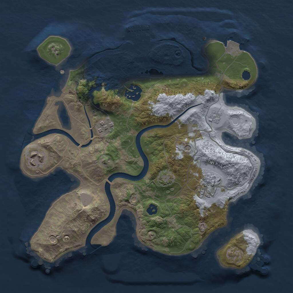 Rust Map: Procedural Map, Size: 2700, Seed: 152476146, 9 Monuments