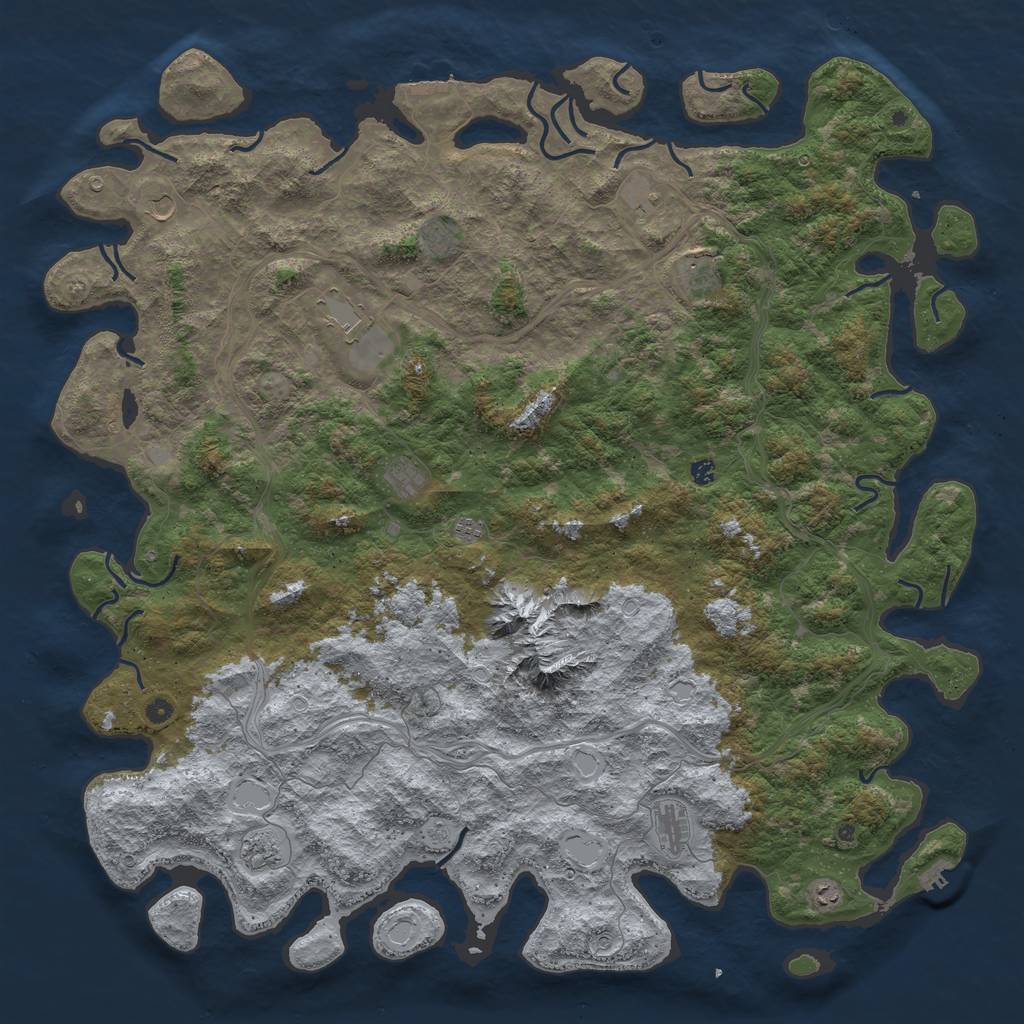 Rust Map: Procedural Map, Size: 6000, Seed: 436483770, 20 Monuments
