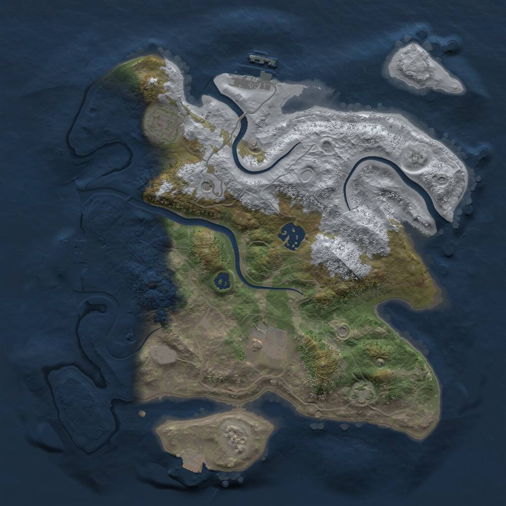 Rust Map: Procedural Map, Size: 3000, Seed: 365320036, 8 Monuments