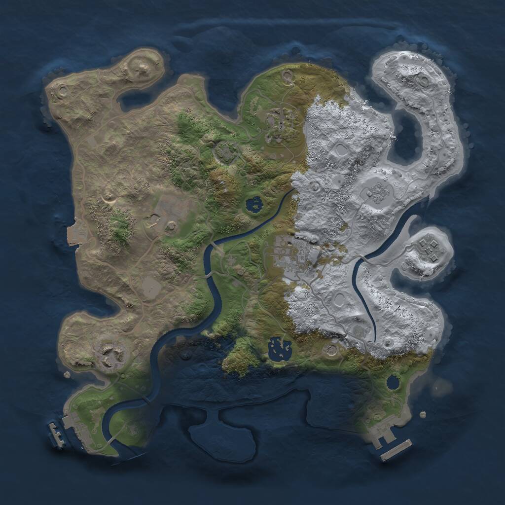 Rust Map: Procedural Map, Size: 3000, Seed: 1510198296, 12 Monuments