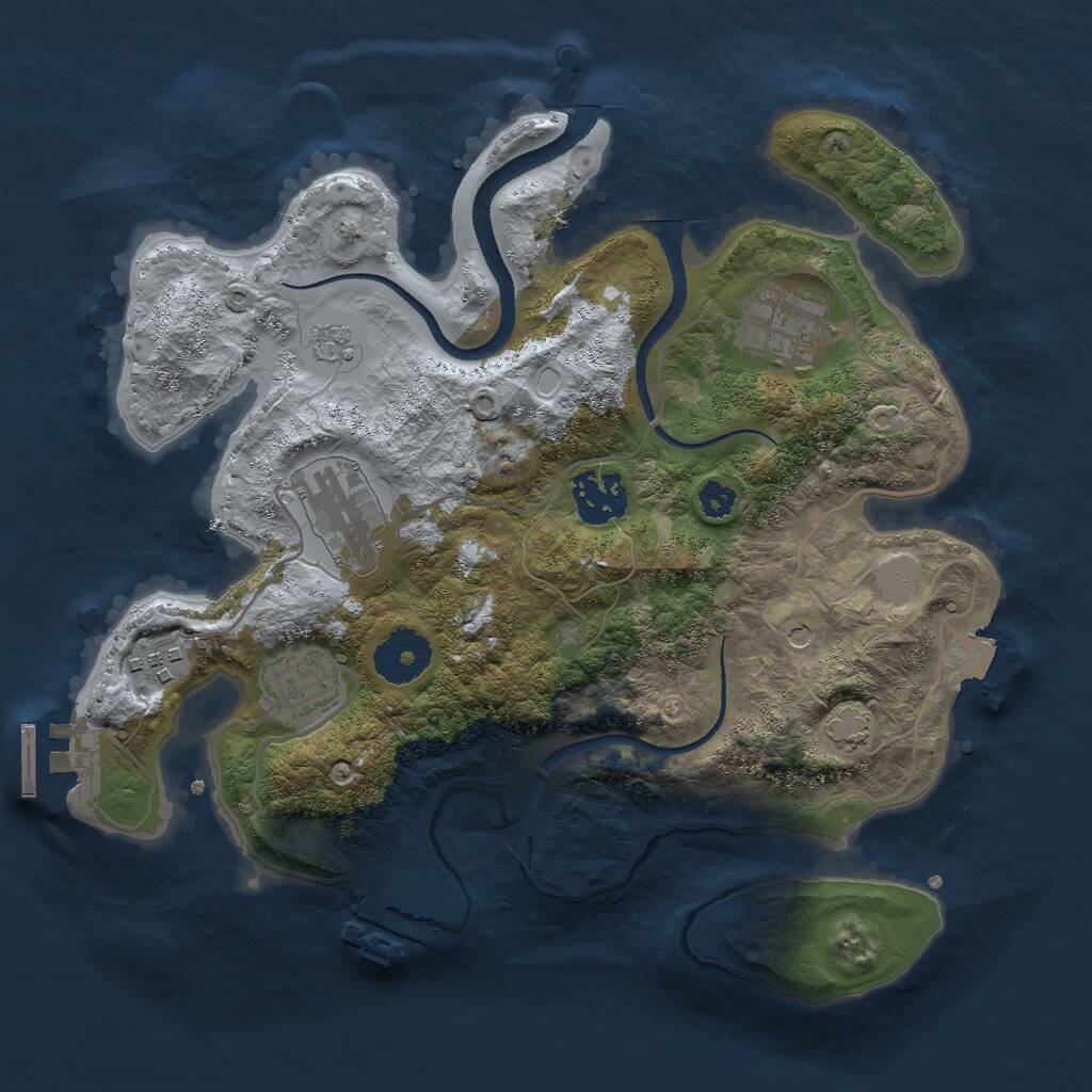 Rust Map: Procedural Map, Size: 3000, Seed: 2458071, 11 Monuments