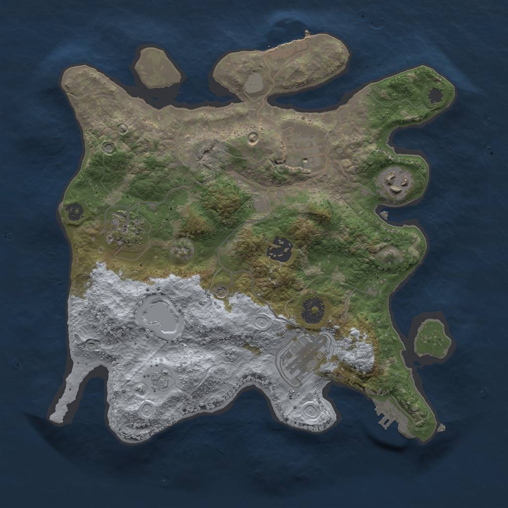 Rust Map: Procedural Map, Size: 3000, Seed: 124125125, 14 Monuments