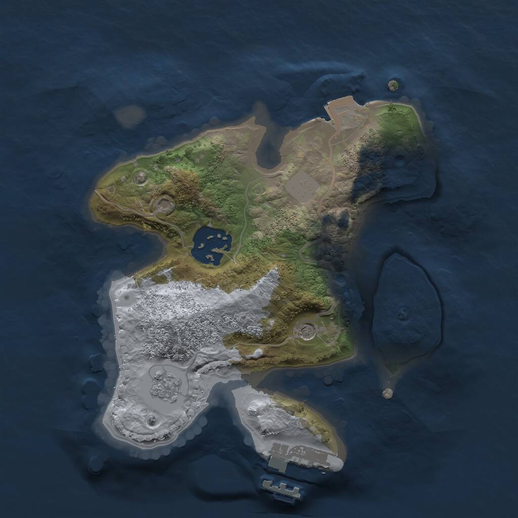 Rust Map: Procedural Map, Size: 2000, Seed: 46145554, 5 Monuments