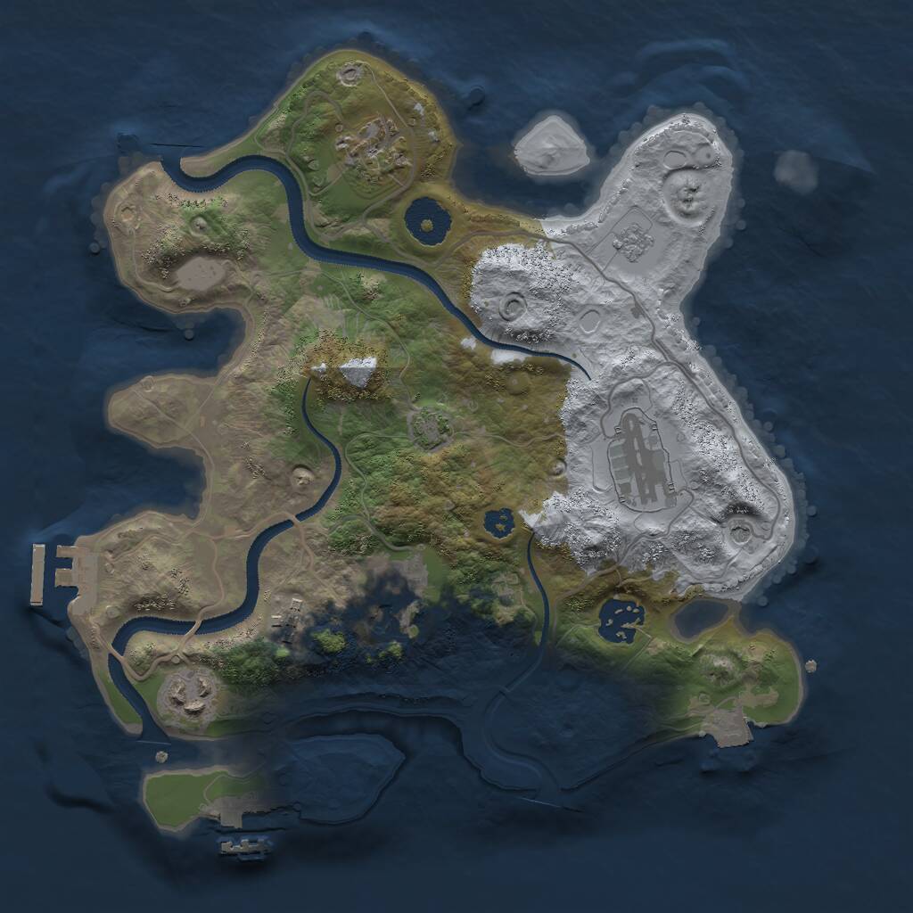Rust Map: Procedural Map, Size: 3000, Seed: 132996938, 12 Monuments
