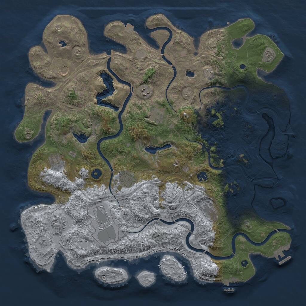 Rust Map: Procedural Map, Size: 4500, Seed: 1477465867, 16 Monuments