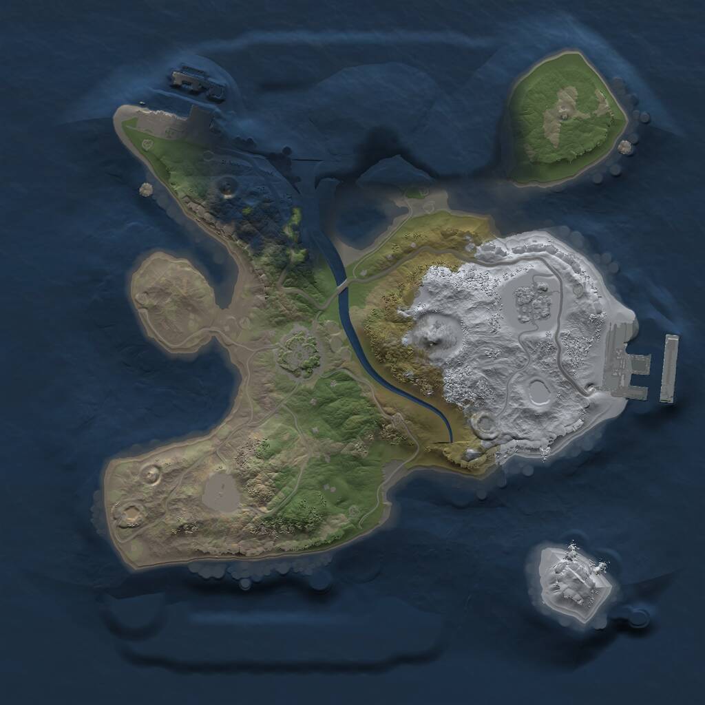 Rust Map: Procedural Map, Size: 2100, Seed: 982591596, 5 Monuments