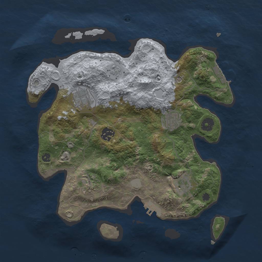 Rust Map: Procedural Map, Size: 3000, Seed: 99393993, 14 Monuments