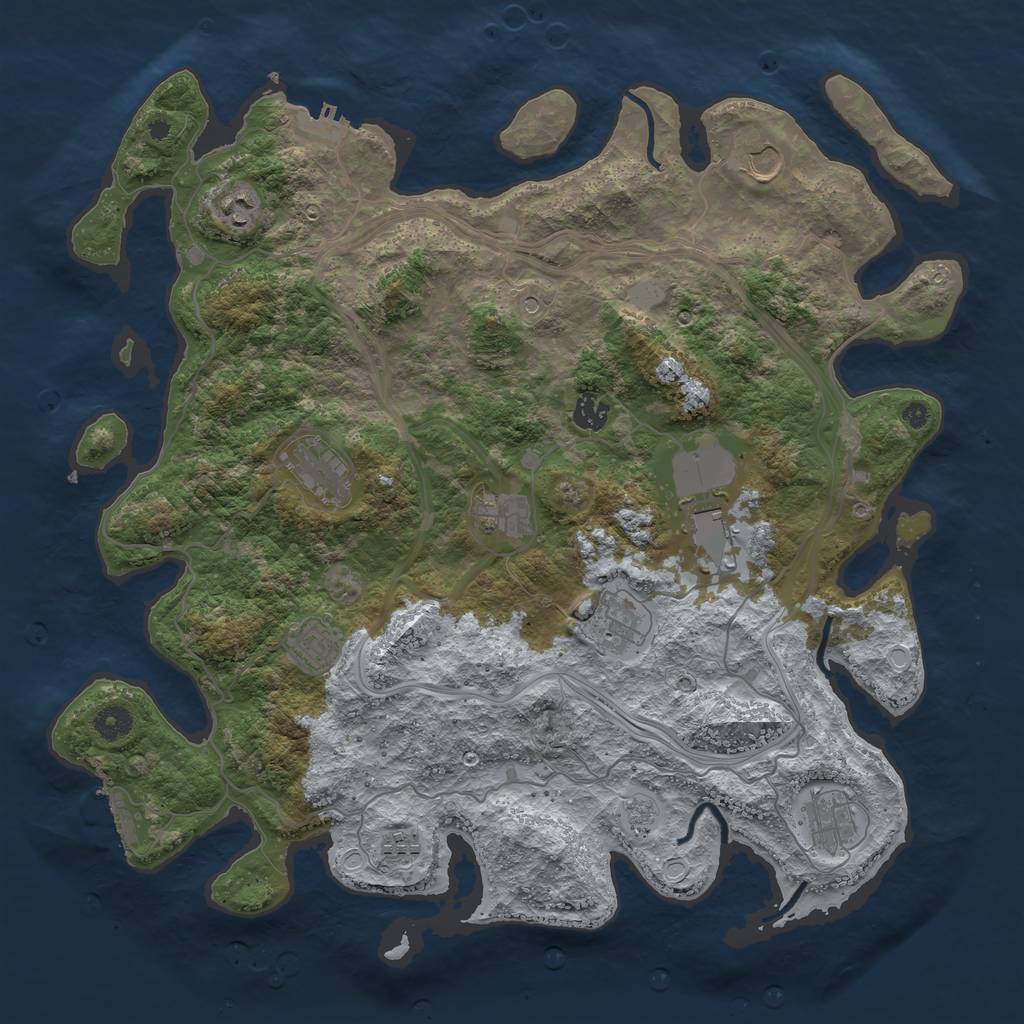 Rust Map: Procedural Map, Size: 4250, Seed: 1377471078, 19 Monuments