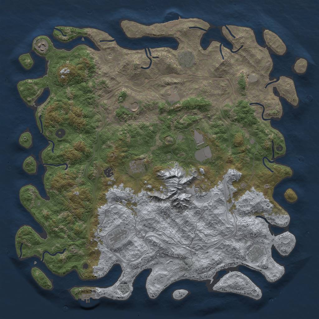 Rust Map: Procedural Map, Size: 5000, Seed: 802701901, 20 Monuments