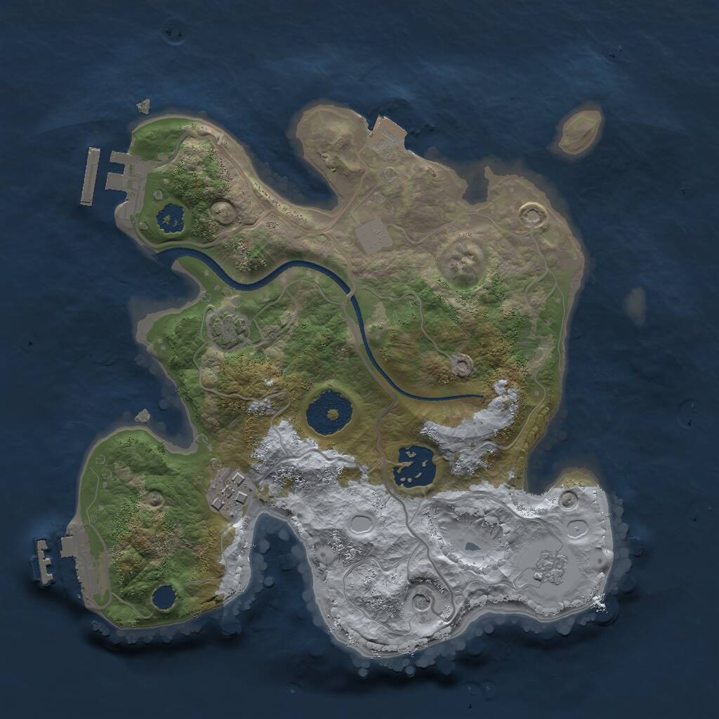 Rust Map: Procedural Map, Size: 2500, Seed: 198613988, 8 Monuments