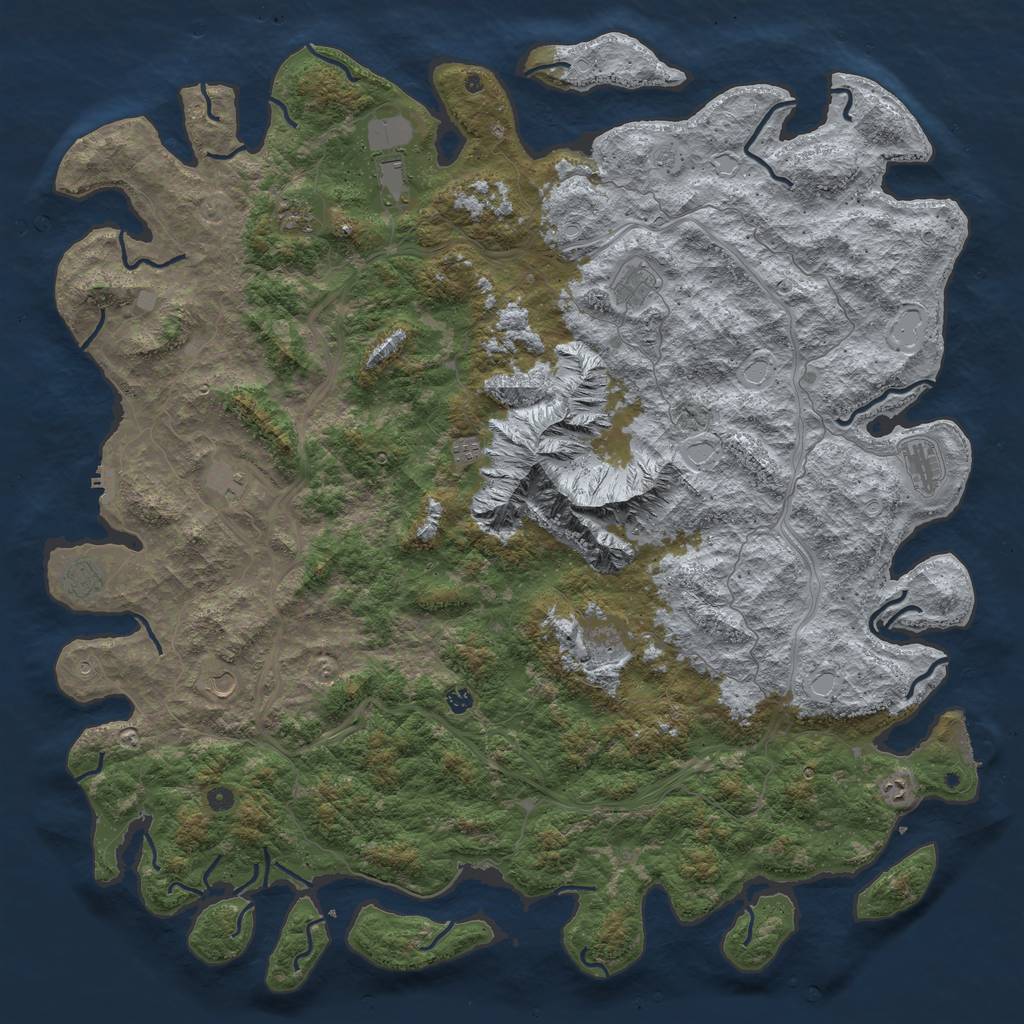 Rust Map: Procedural Map, Size: 6000, Seed: 6532, 20 Monuments