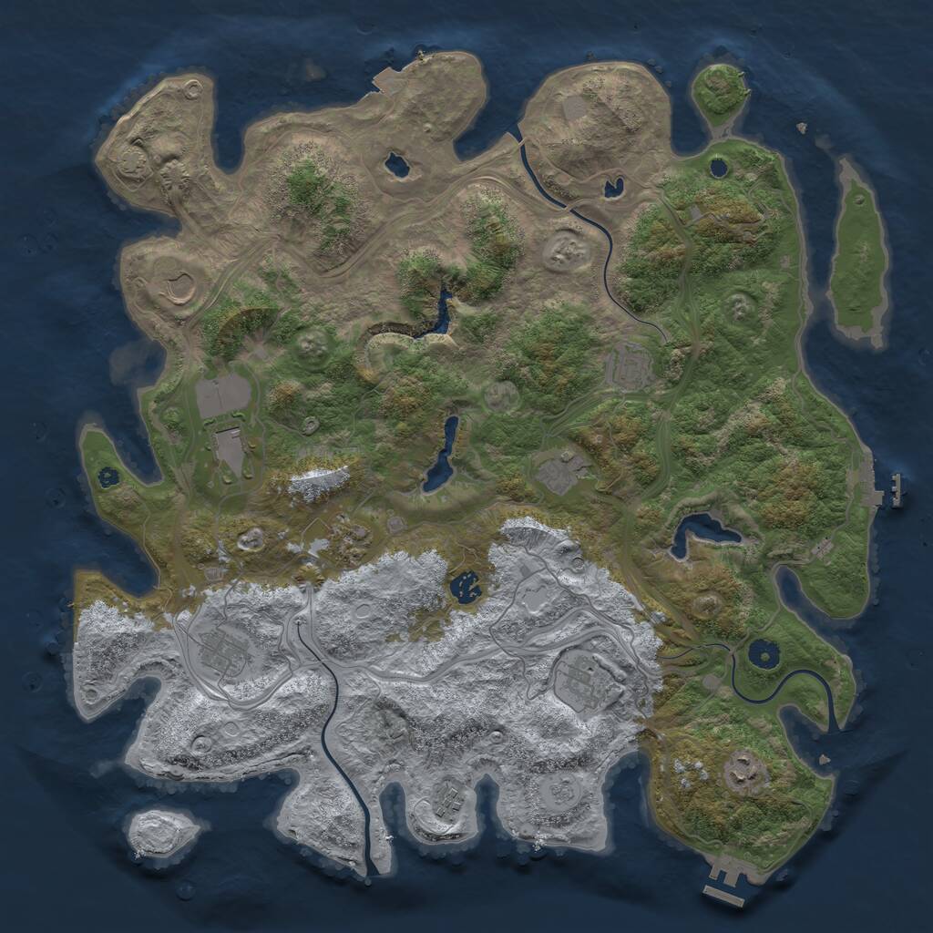 Rust Map: Procedural Map, Size: 4500, Seed: 218958996, 16 Monuments