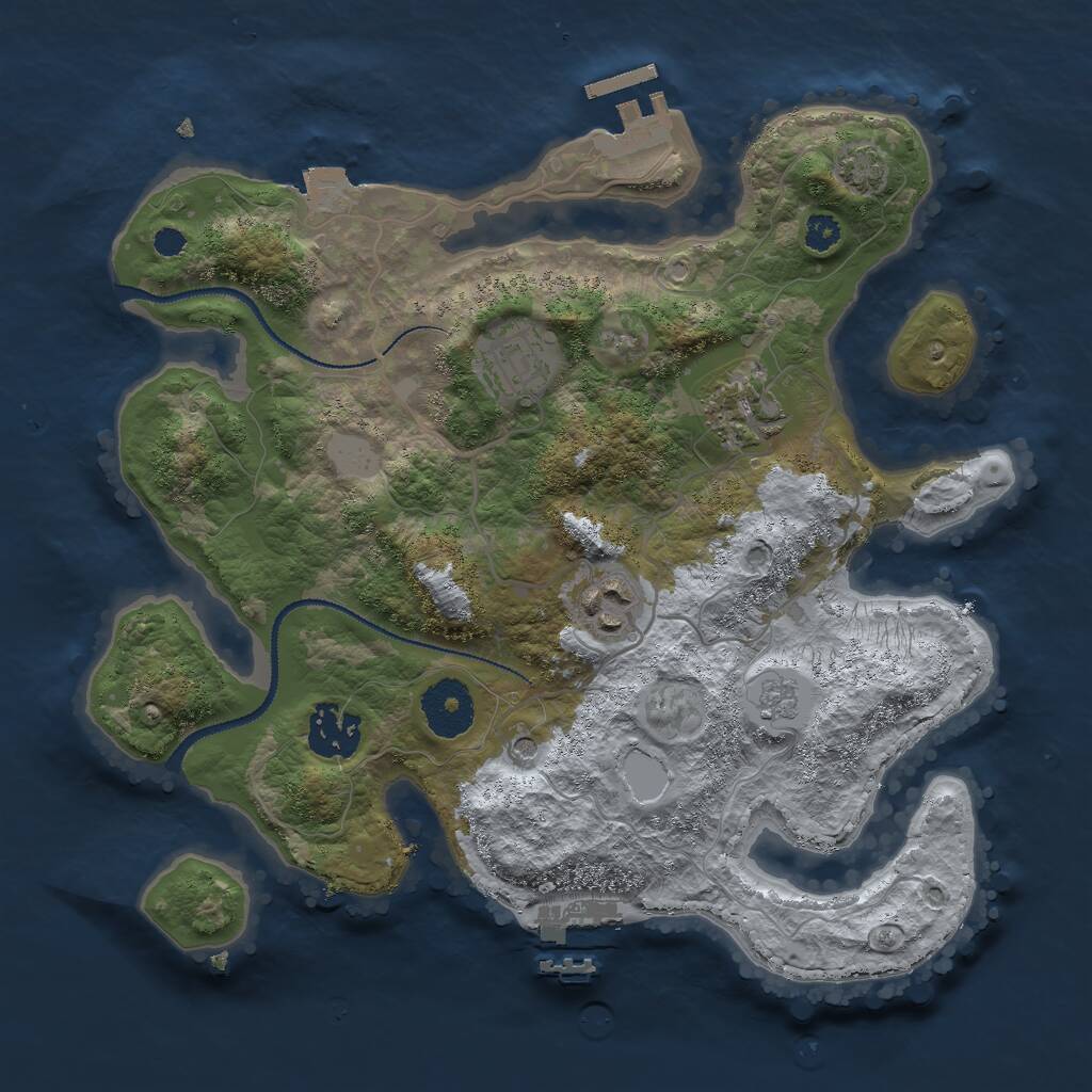 Rust Map: Procedural Map, Size: 3000, Seed: 405807730, 10 Monuments