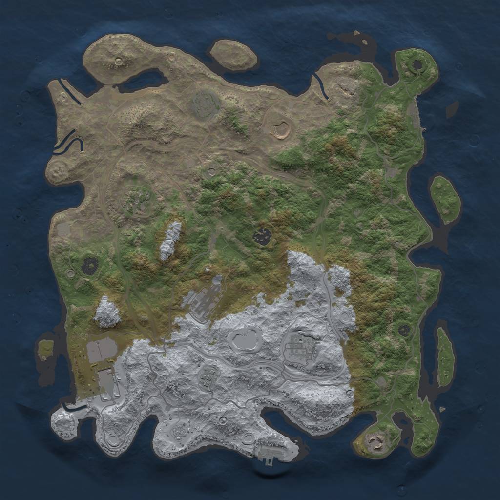 Rust Map: Procedural Map, Size: 4251, Seed: 123678, 18 Monuments