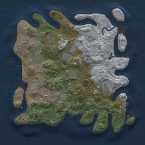 Thumbnail Rust Map: Procedural Map, Size: 3700, Seed: 3162730, 19 Monuments