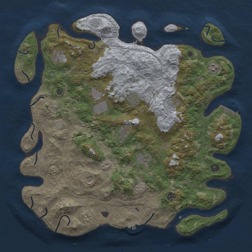 Rust Map: Procedural Map, Size: 4500, Seed: 885775391, 20 Monuments
