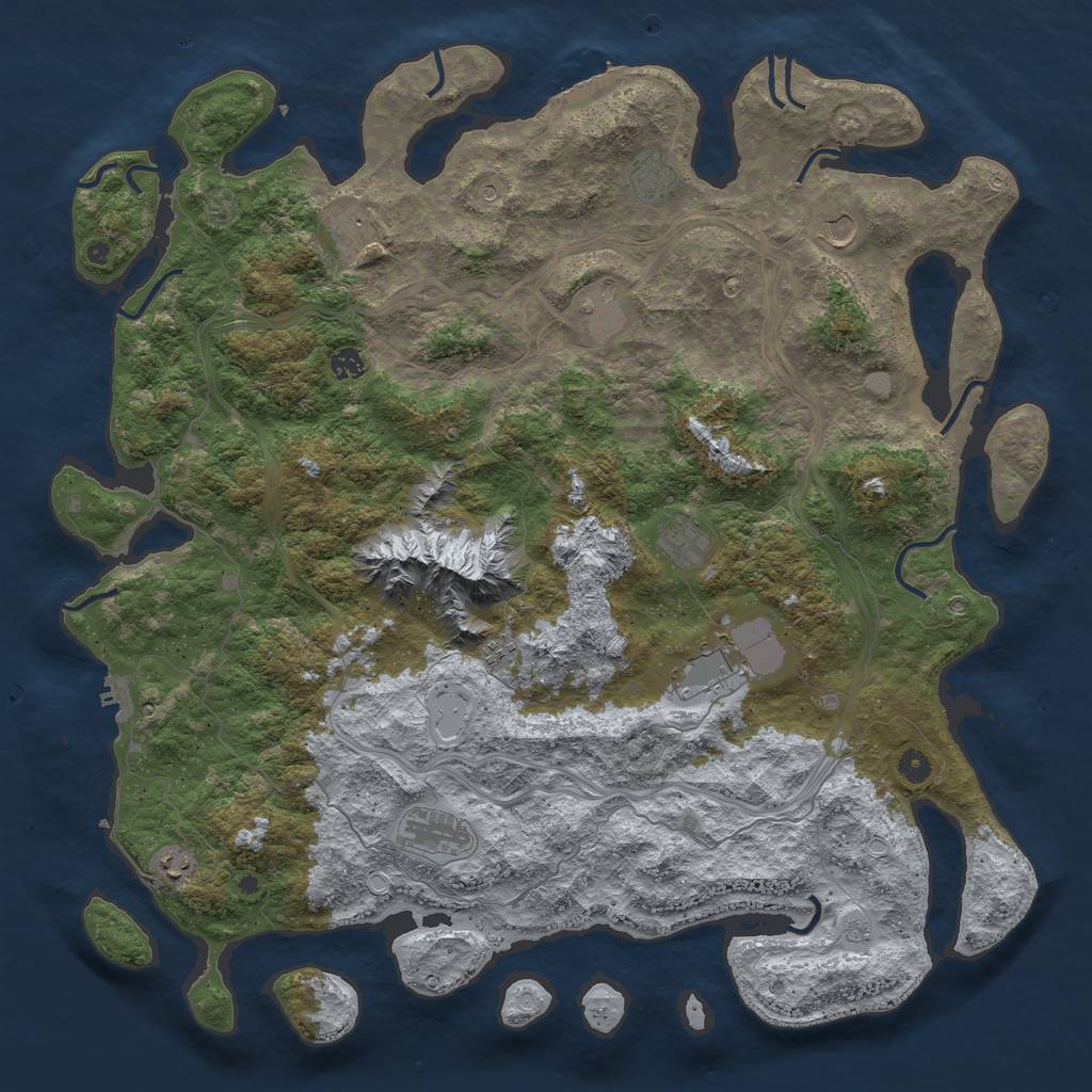 Rust Map: Procedural Map, Size: 5000, Seed: 212977733, 19 Monuments