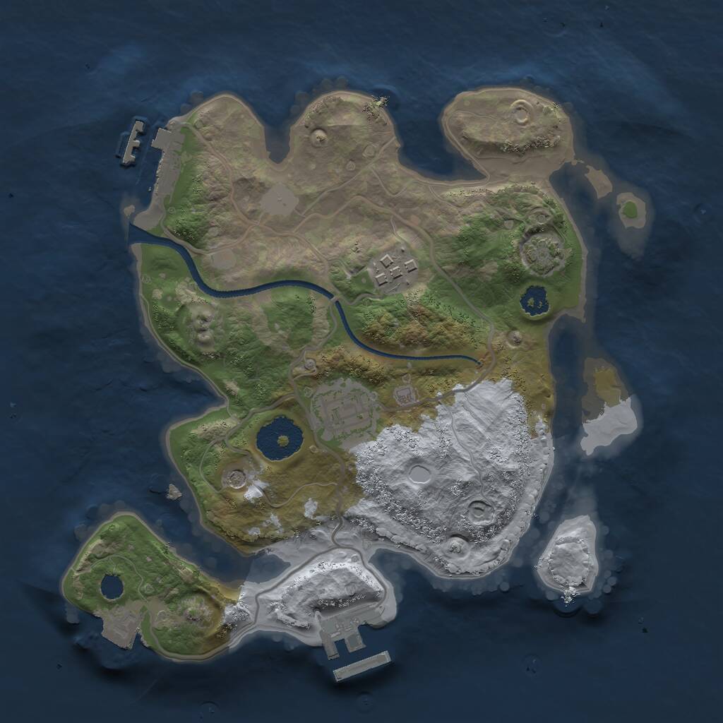 Rust Map: Procedural Map, Size: 2500, Seed: 12501621, 7 Monuments
