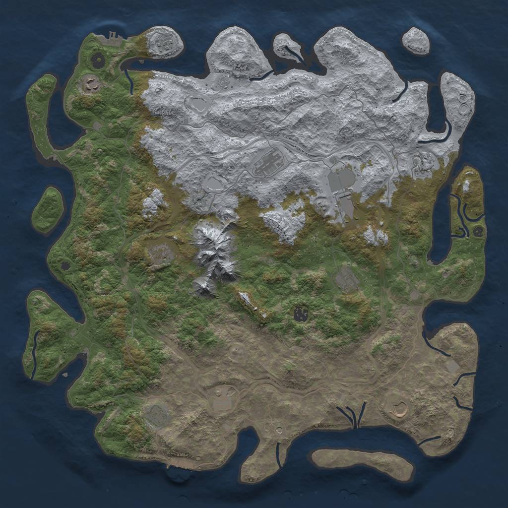 Rust Map: Procedural Map, Size: 5000, Seed: 9752, 20 Monuments