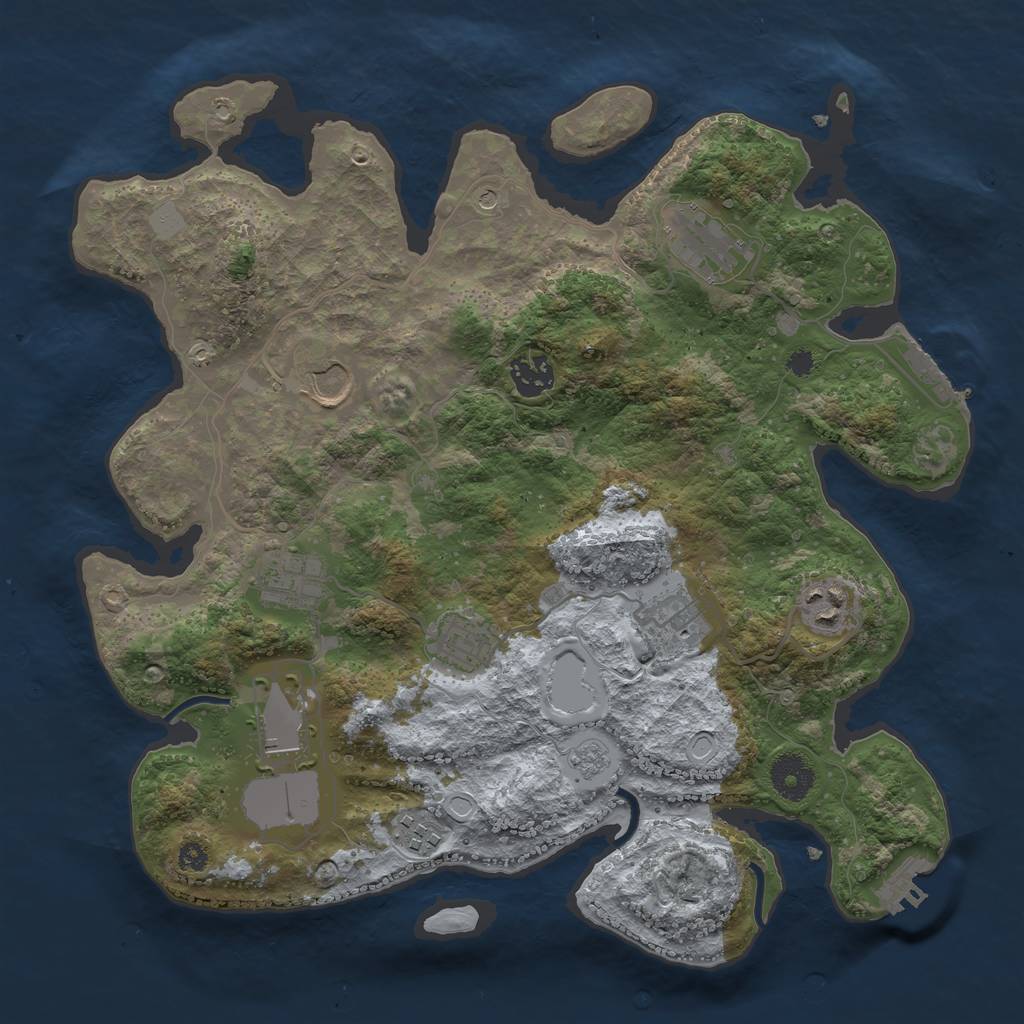 Rust Map: Procedural Map, Size: 3500, Seed: 94753, 18 Monuments