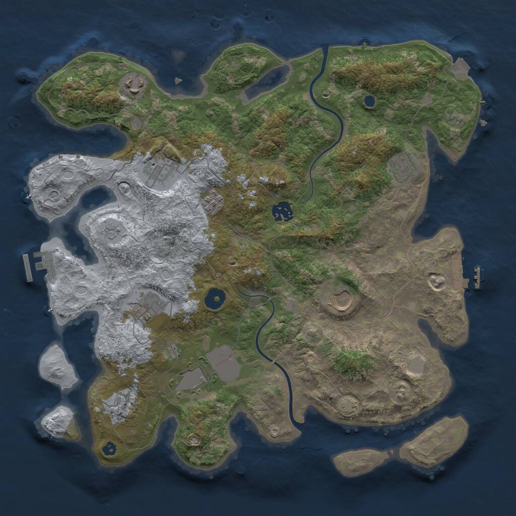 Rust Map: Procedural Map, Size: 3750, Seed: 9176503, 15 Monuments