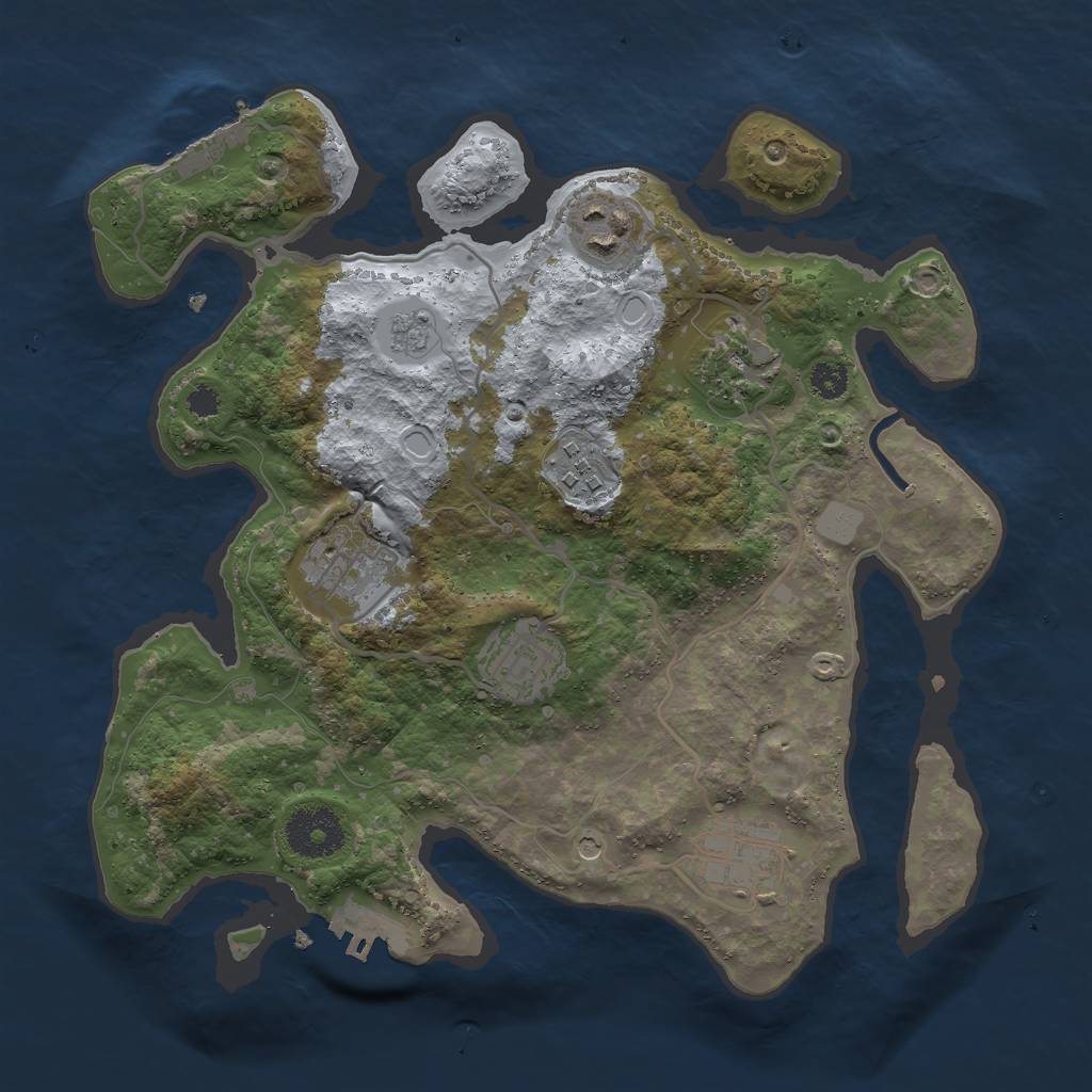 Rust Map: Procedural Map, Size: 3000, Seed: 75691, 15 Monuments
