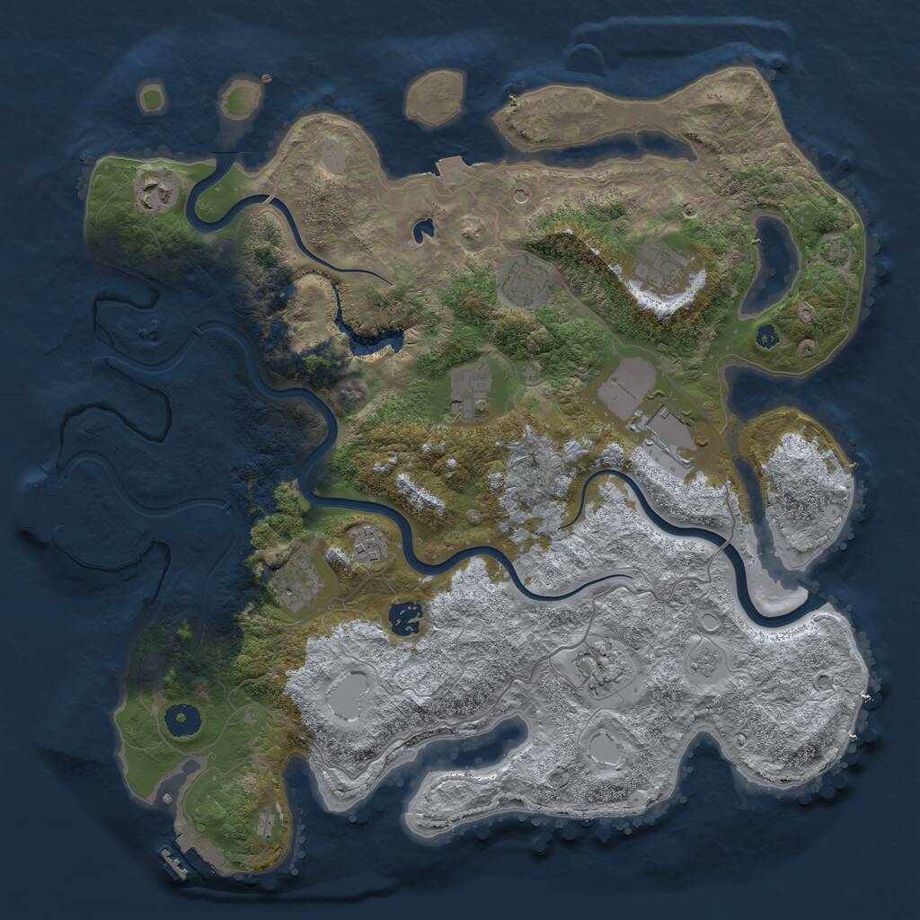 Rust Map: Procedural Map, Size: 4000, Seed: 1091980635, 15 Monuments