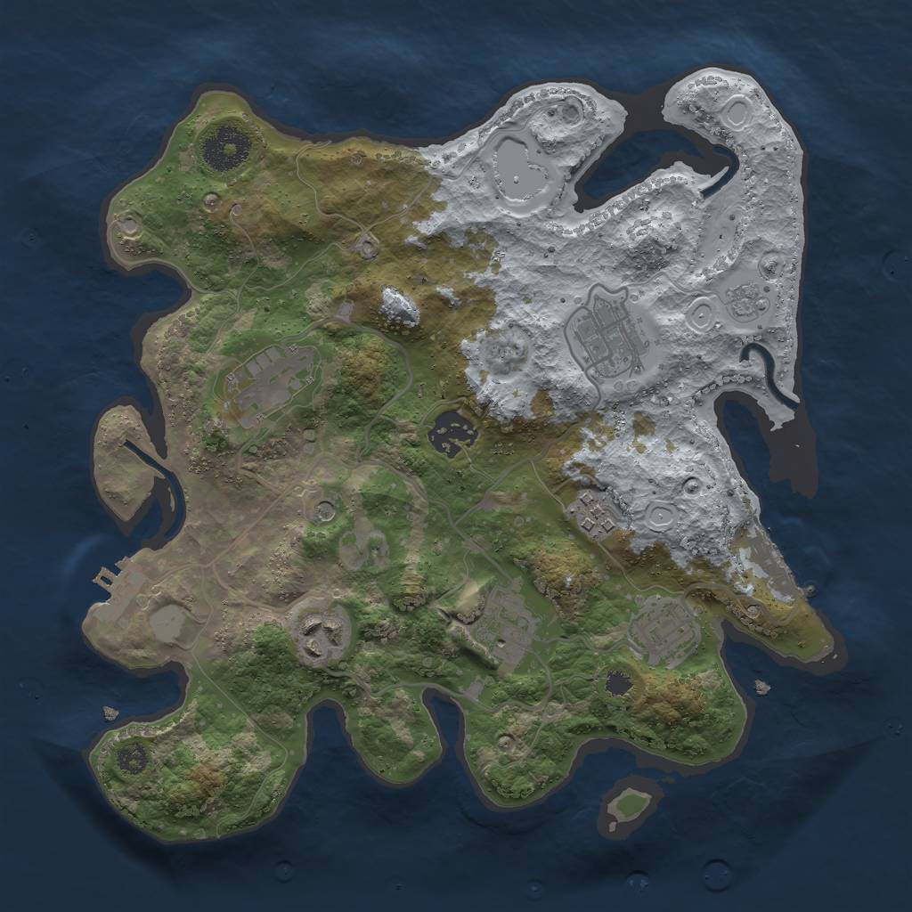 Rust Map: Procedural Map, Size: 3000, Seed: 5622291, 16 Monuments