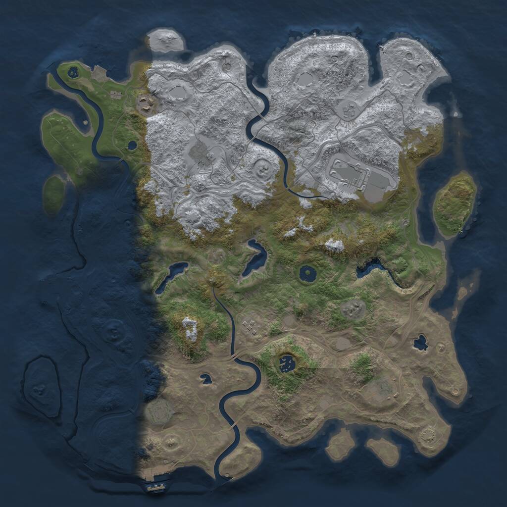 Rust Map: Procedural Map, Size: 4500, Seed: 1608115028, 13 Monuments