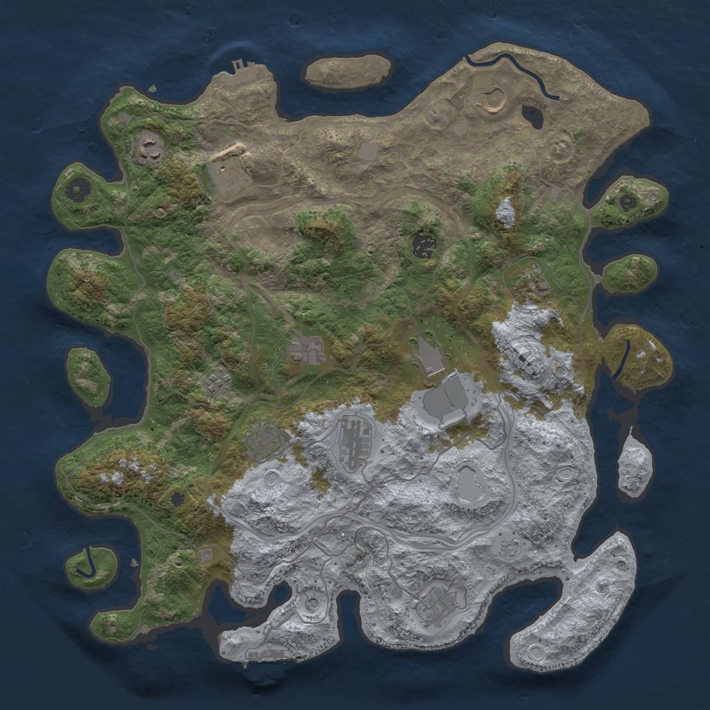 Rust Map: Procedural Map, Size: 4300, Seed: 1629889559, 20 Monuments