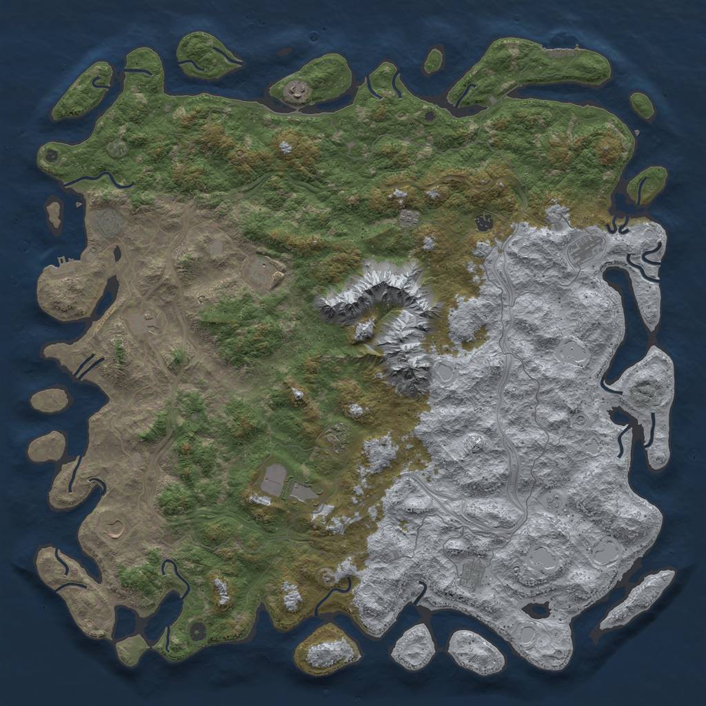 Rust Map: Procedural Map, Size: 6000, Seed: 197680, 20 Monuments