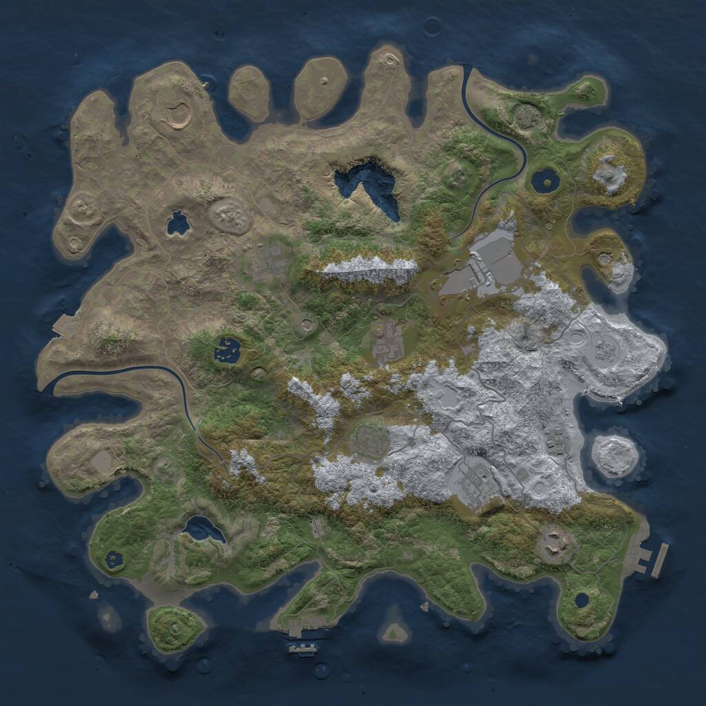 Rust Map: Procedural Map, Size: 4000, Seed: 1908069313, 15 Monuments
