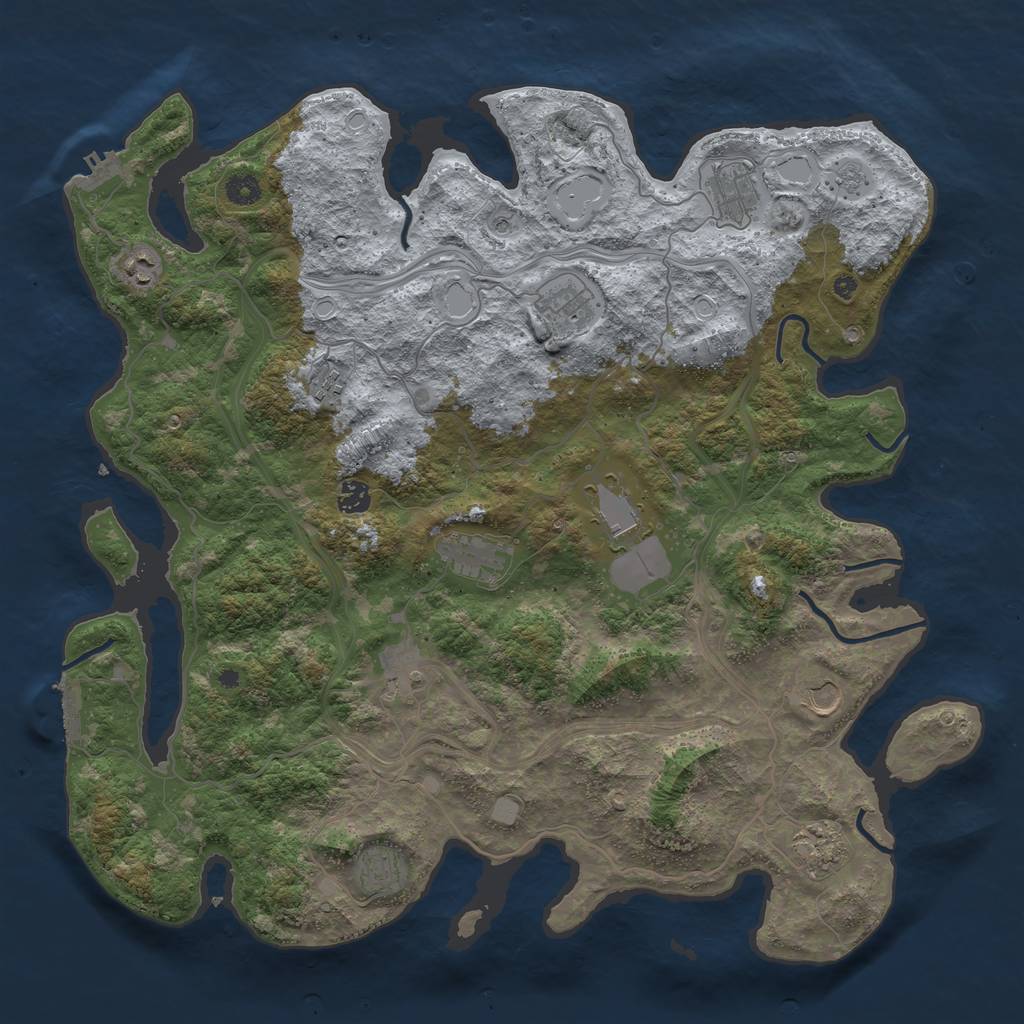 Rust Map: Procedural Map, Size: 4500, Seed: 1892548201, 20 Monuments