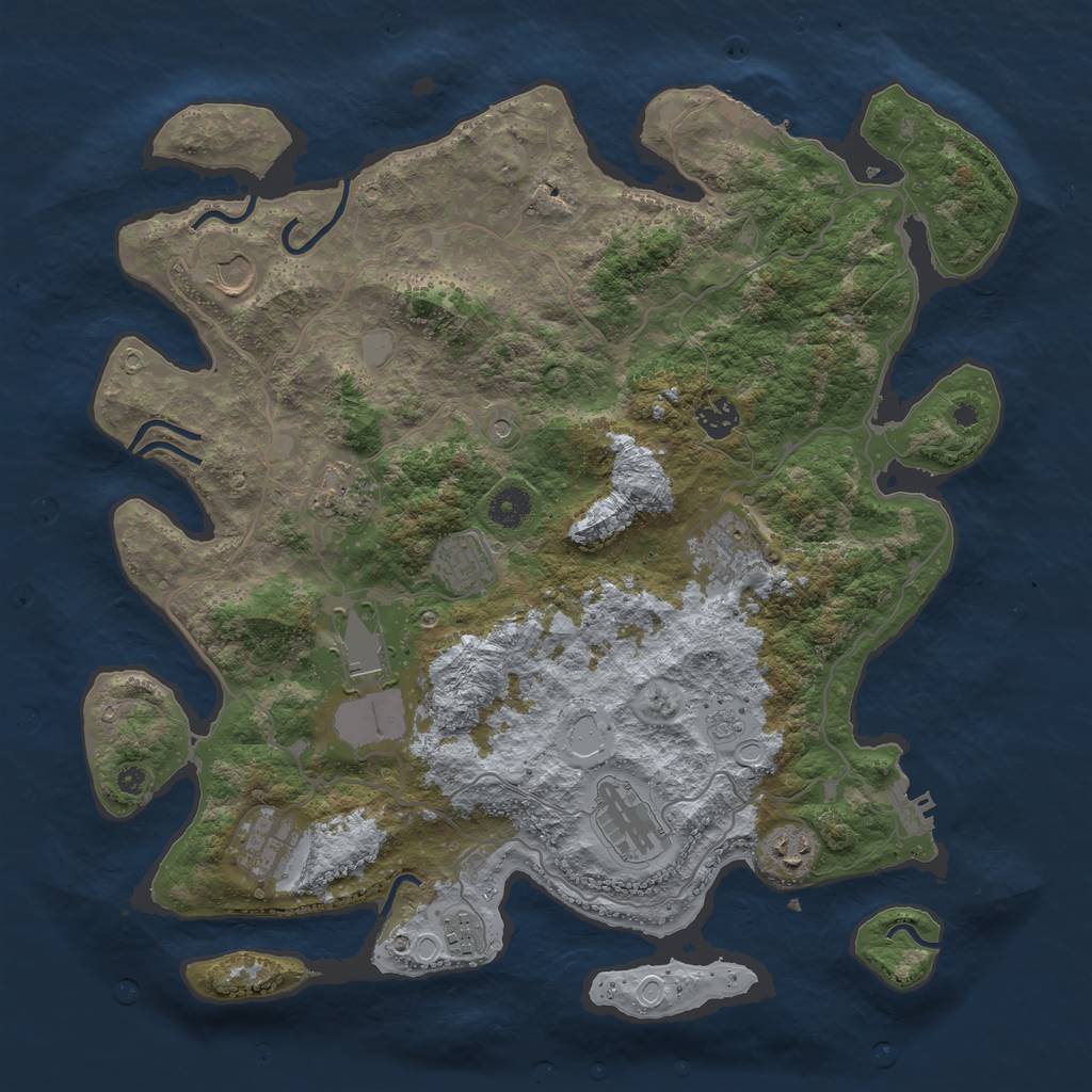 Rust Map: Procedural Map, Size: 4000, Seed: 312129, 19 Monuments