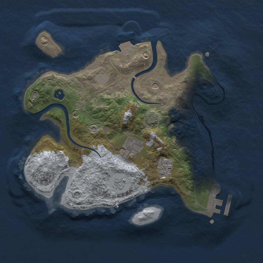 Rust Map: Procedural Map, Size: 2500, Seed: 1447254769, 7 Monuments