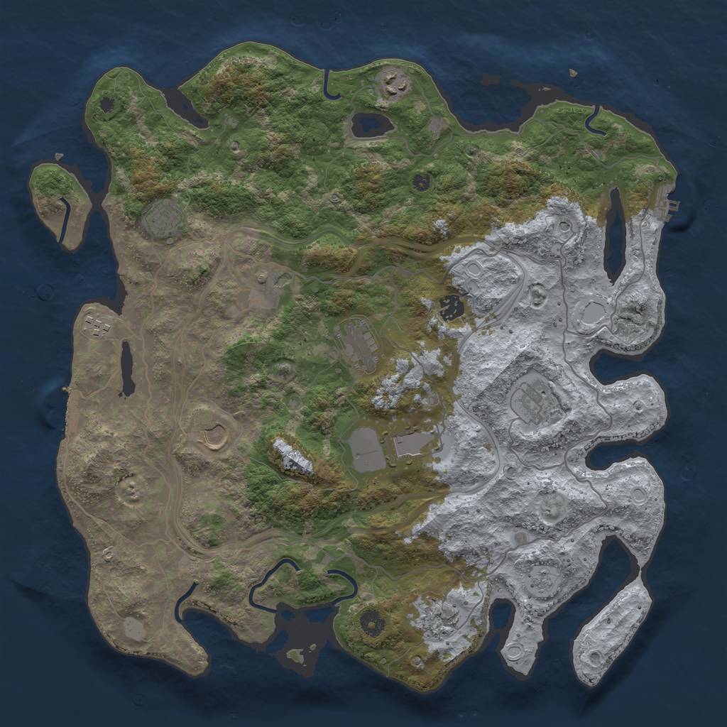 Rust Map: Procedural Map, Size: 4250, Seed: 912162900, 19 Monuments