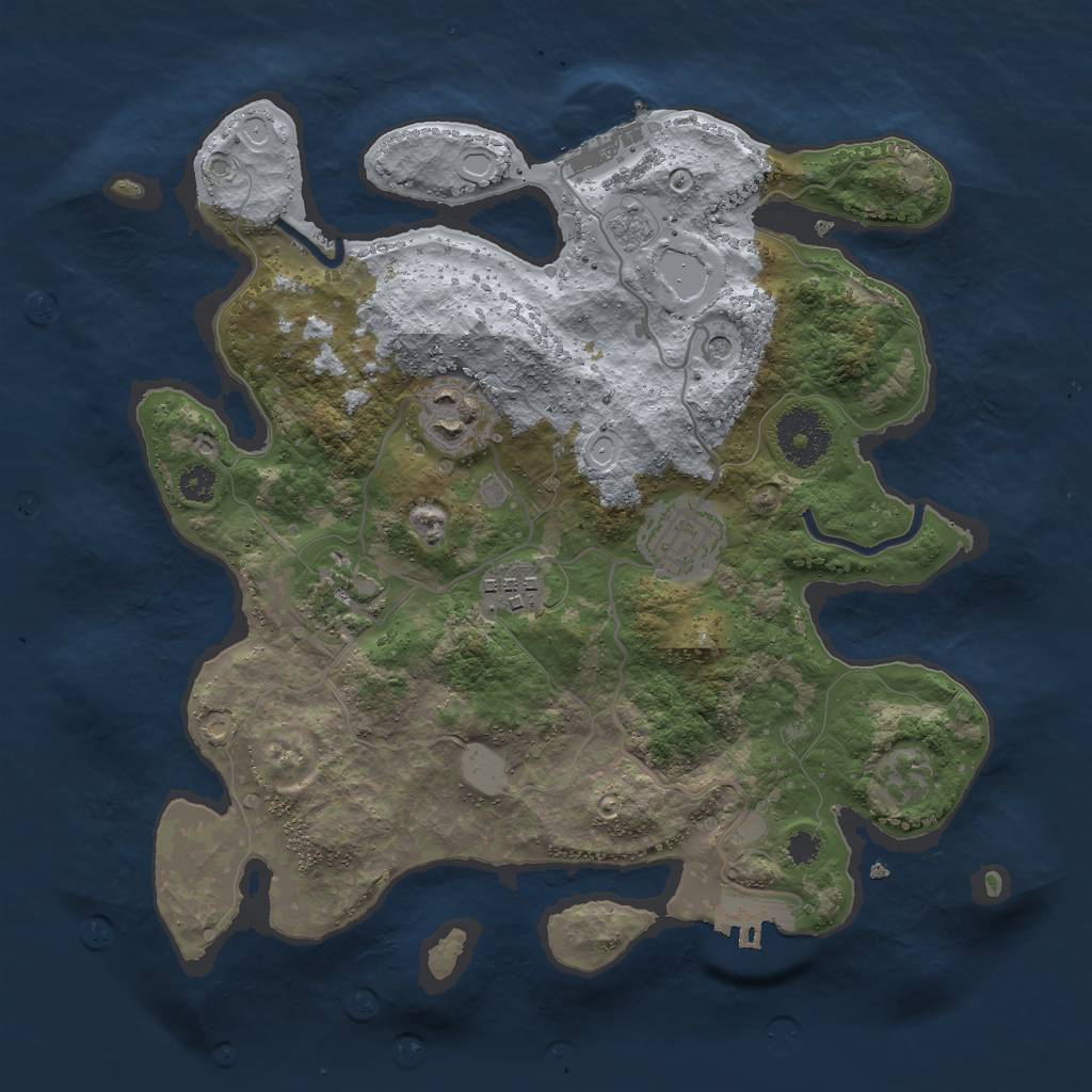 Rust Map: Procedural Map, Size: 3000, Seed: 114719449, 13 Monuments