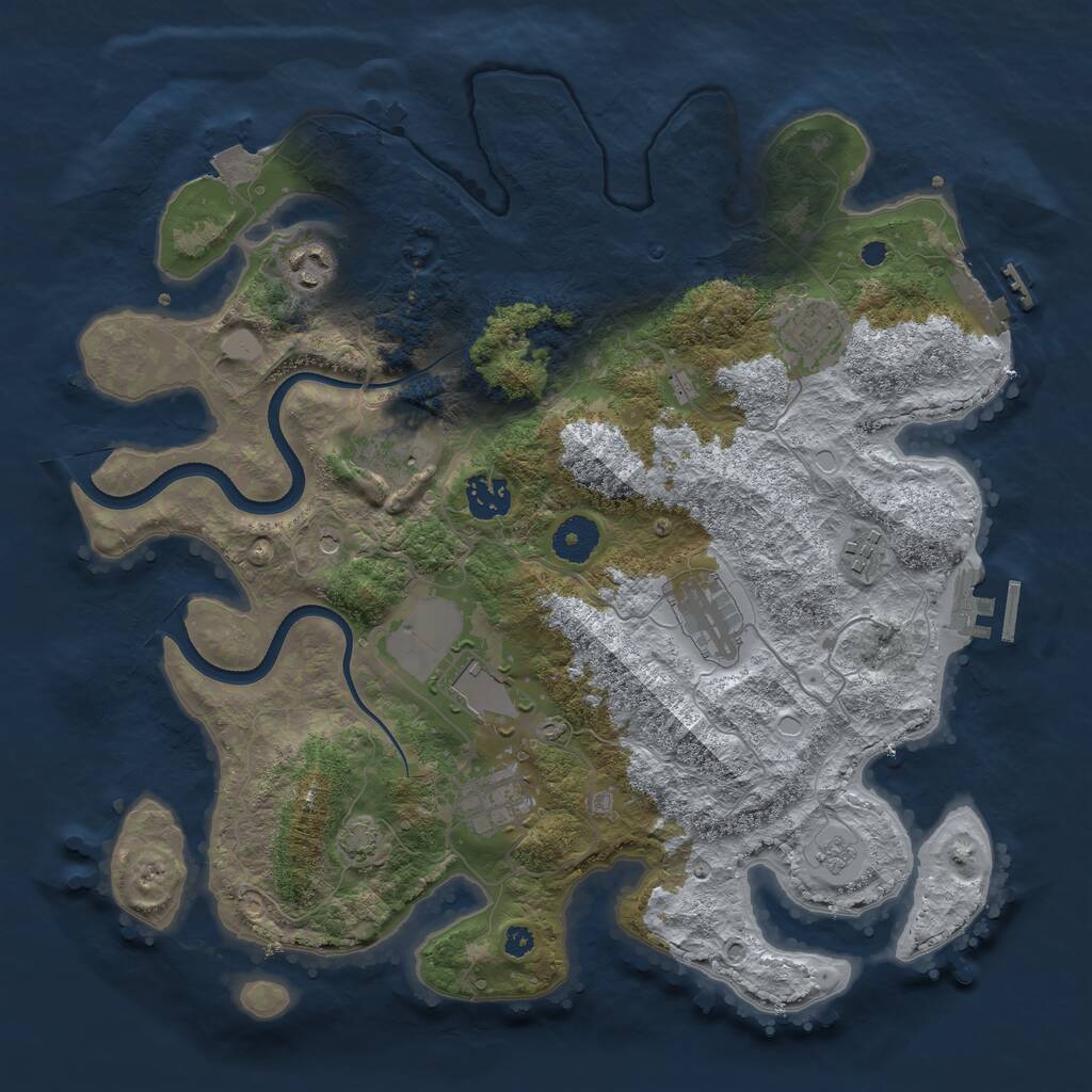 Rust Map: Procedural Map, Size: 3600, Seed: 5082022, 14 Monuments